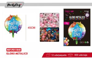 GLOBO METALIZADO 45CM FELIZ DIA