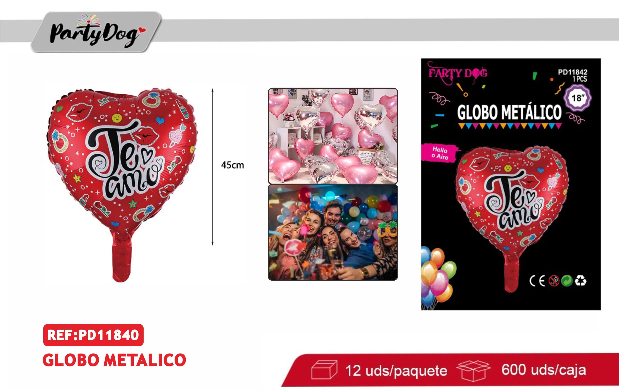 GLOBO METALICO TA AMO CORAZON 18PULGADA