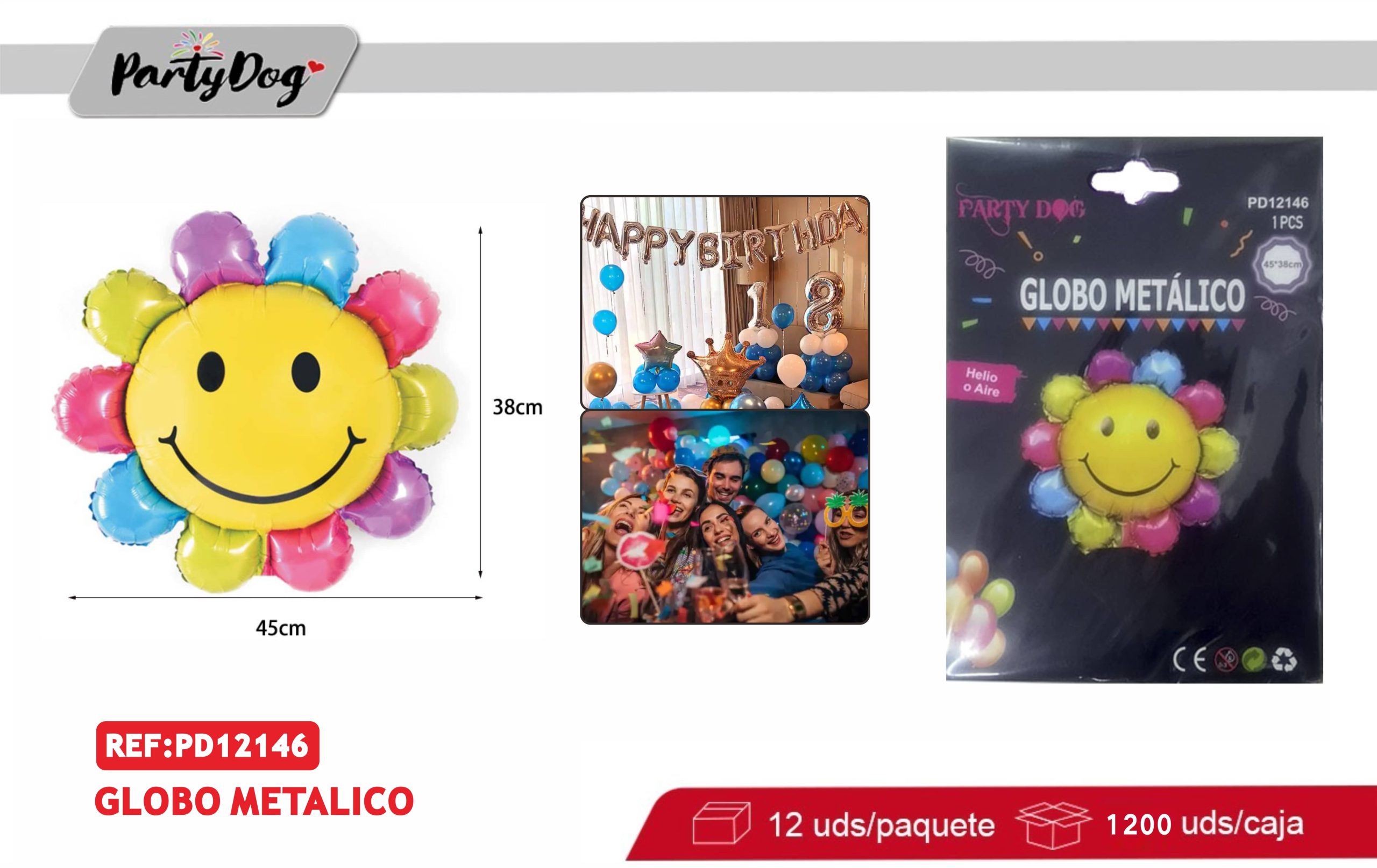 MINI GLOBO METALICO FLOR