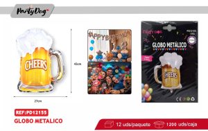 MINI GLOBO METALICO CERVEZA