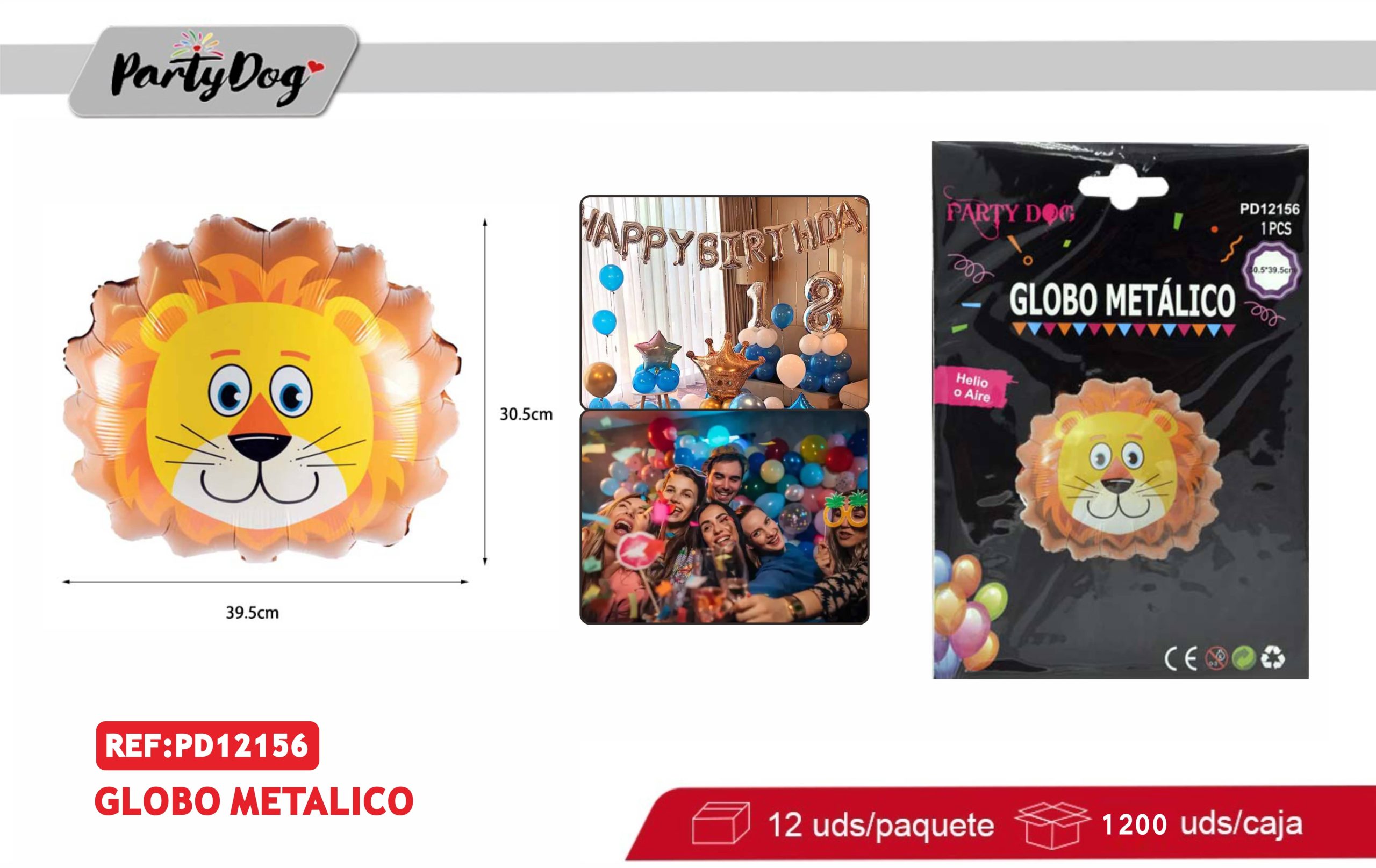 MINI GLOBO METALICO ANIMAL
