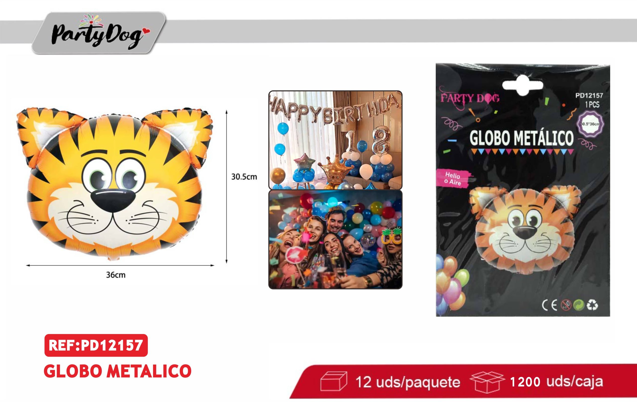 MINI GLOBO METALICO ANIMAL