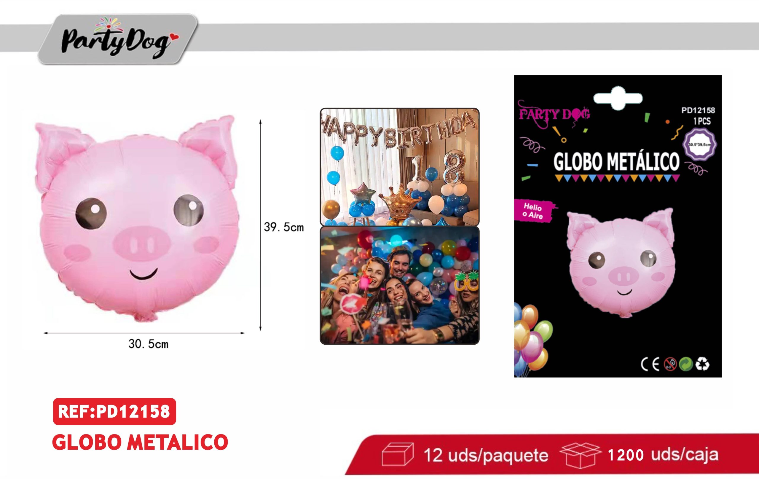 MINI GLOBO METALICO ANIMAL