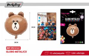 MINI GLOBO METALICO ANIMALES