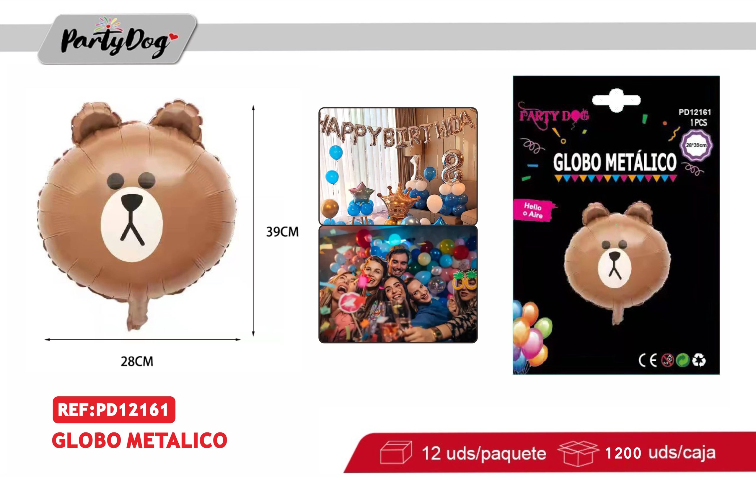 MINI GLOBO METALICO ANIMALES