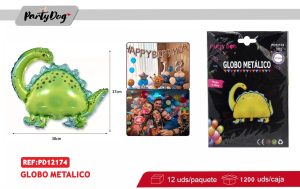 MINI GLOBO METALICO DINOSAURIO