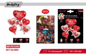 SET GLOBOS METALICOS 5PCS