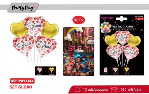 SET GLOBOS METALICO 5PCS