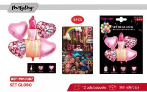 SET GLOBOS METALICOS 5PCS