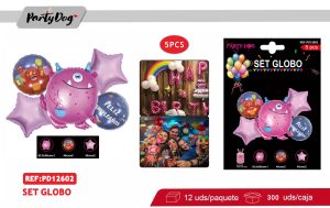 SET DE GLOBOS METALICOS 5PCS