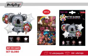 SET DE GLOBOS METALICOS 5PCS