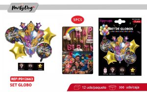SET DE GLOBOS METALICO REGALO 5PCS