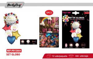SET DE GLOBOS METALICO FELIZ CUMPLEAÑOS 5PCS
