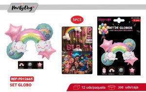 SET DE GLOBOS METALICOS 5PCS