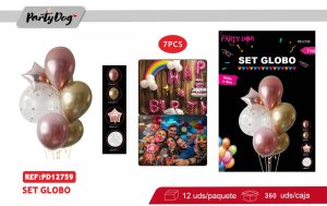 SET DE GLOBOS BURBUJA 8PCS