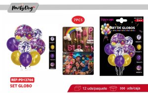 SET GLOBOS METALICOS 8PCS