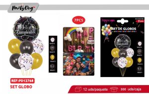 SET GLOBOS METALICOS 7PCS