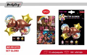 SET GLOBOS METALICOS 5PCS
