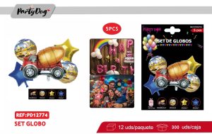 SET GLOBOS METALICOS 5PCS