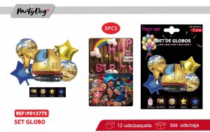 SET GLOBOS METALICOS 5PCS