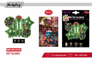 SET GLOBOS METALIZADO 5PCS