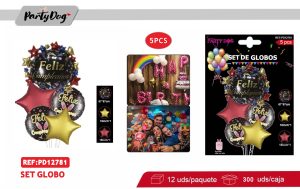 SET GLOBOS METALICOS 5PCS