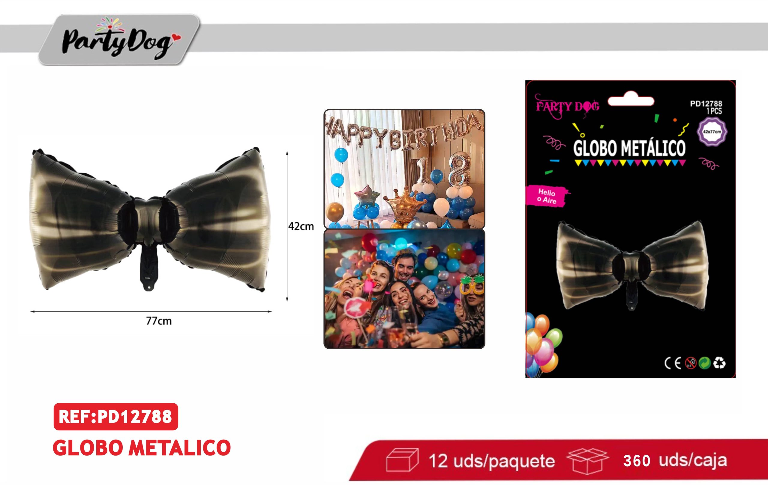 GLOBO METALICO CORBATA 42*77CM