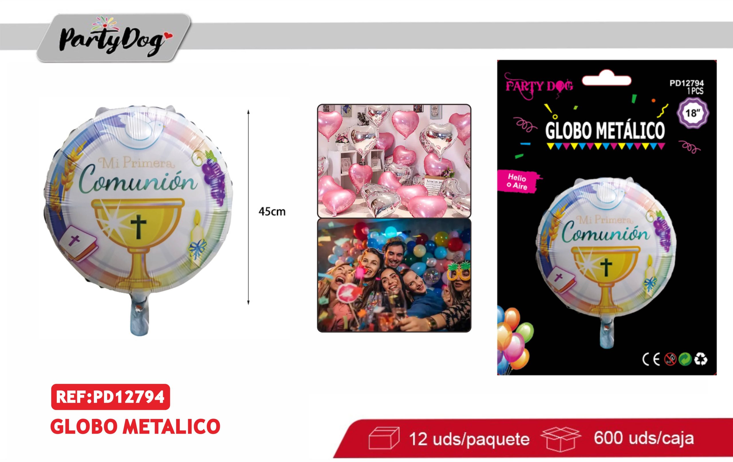 GLOBO METALICO BAUTIZO 18PULGADA