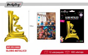 GLOBO METALICO LOVE 100CM DORADO