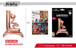 GLOBO METALICO LOVE 100CM ORO ROSA