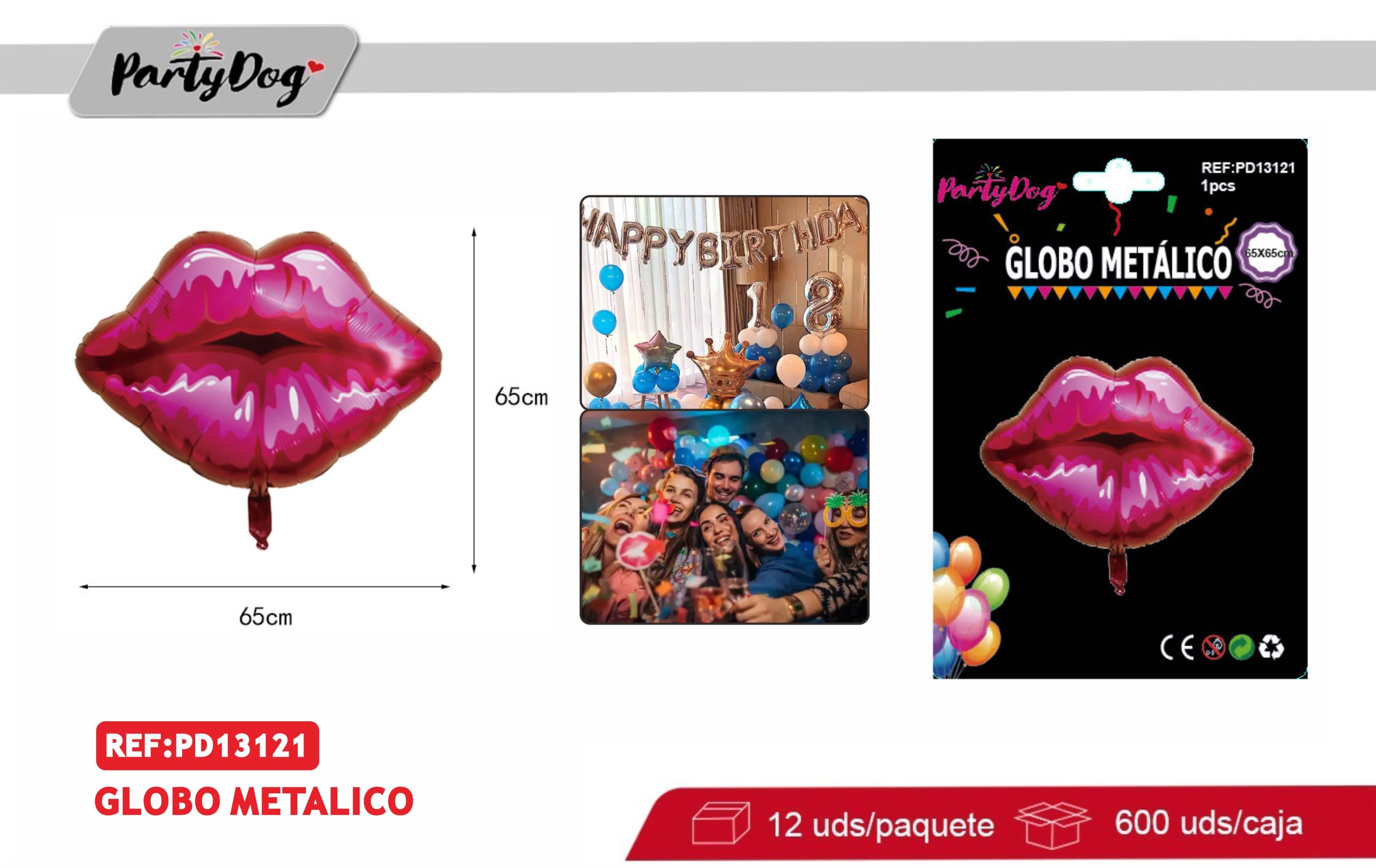 GLOBO METALICO LABIO 65*65CM
