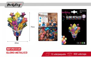 GLOBO METALICO CAJA DE REGALO 60*75CM