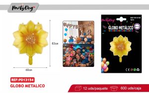 GLOBO METALICO FLOR DORADO 44X53.5CM