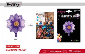 GLOBO METALICO FLOR MORADO 44X53.5CM