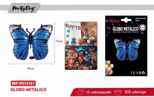GLOBO METALICO MARIPOSA AZUL 55*72CM