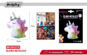 GLOBO METALICO UNICORNIO 75*55CM