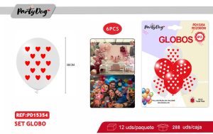 SET DE GLOBOS LATEX CORAZON 30CM 6PCS