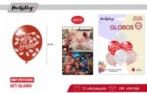 SET DE GLOBOS LATEX TE AMO 30CM 6PCS