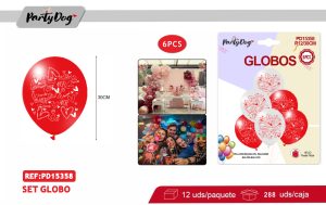 SET DE GLOBOS LATEX TE AMO 30CM 6PCS