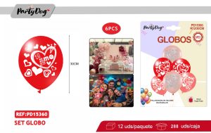 SET DE GLOBOS LATEX TE AMO 30CM 6PCS