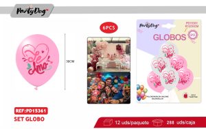 SET DE GLOBOS LATEX TE AMO 30CM 6PCS