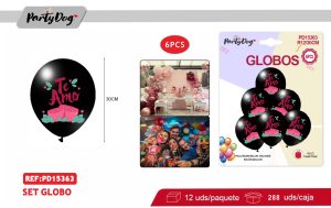 SET DE GLOBOS LATEX TE AMO 30CM 6PCS