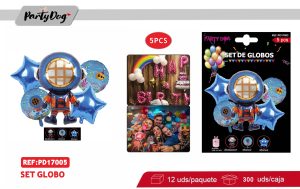 SET GLOBOS METALIZADO BUZO 5PCS