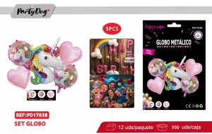 SET DE GLOBOS UNICONIO 5PCS