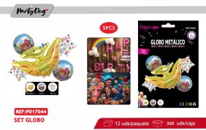 SET DE GLOBOS DINOSAURIA 5PCS