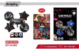SET DE GLOBOS METALIZADO JUEGO 5PCS