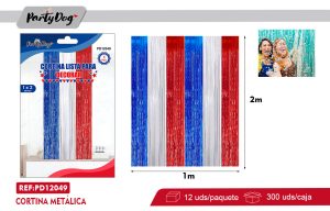 CORTINA METÁLICA TRICOLORES 1X2M