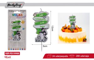 VELAS PARA CUMPLEAÑOS FUTBOL