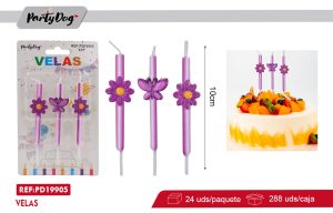 VELAS PARA CUMPLEAÑOS MARIPOSA FLOR