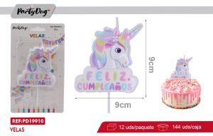 VELAS PARA CUMPLEAÑOS UNICORNIO